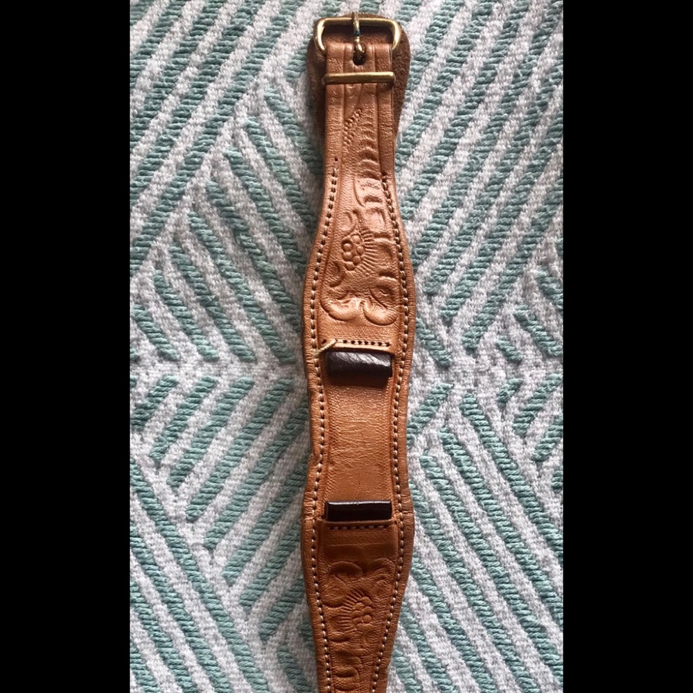 Tooled Leather Watch Band Vintage